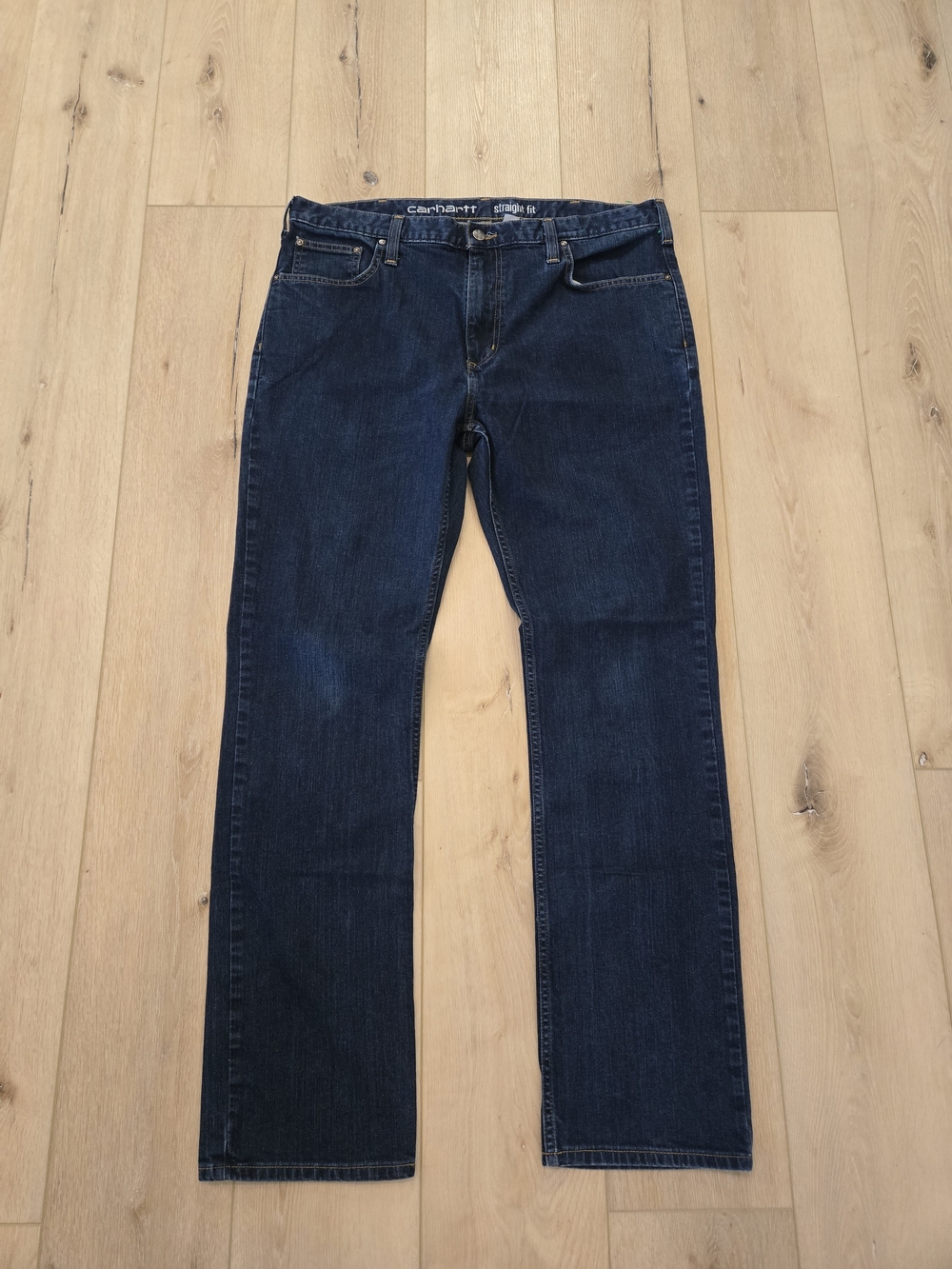 Carhartt Rugged Flex Men's Straight Fit Blue Dark Wash Denim Jeans 38x34